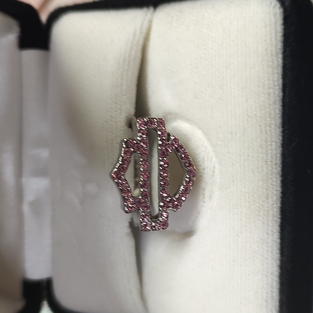 Harley Davidson pink rhinestone ring.